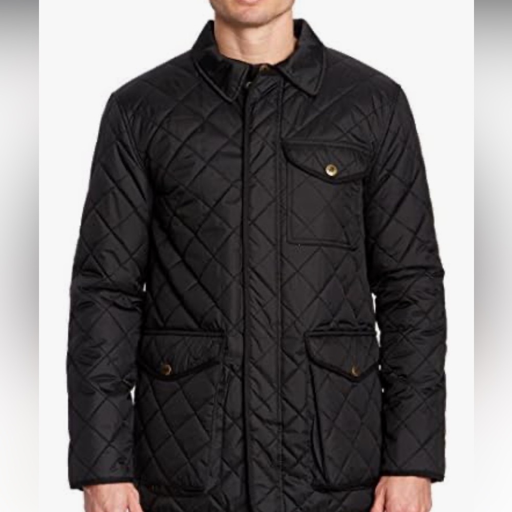 HART SCHAFFNER MARX Men’s Black Puffer Middlebury Quilted Field Coat Size Small